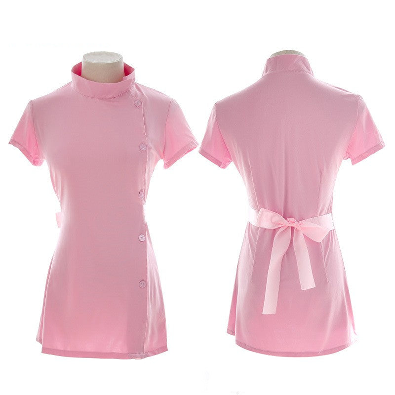 温柔护士套装 3pack Button Front Pink Nurse Costume Dress With Headband